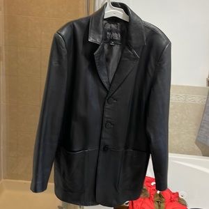 Wilson leathers plow studio size medium, black, men’s leather jacket blazer